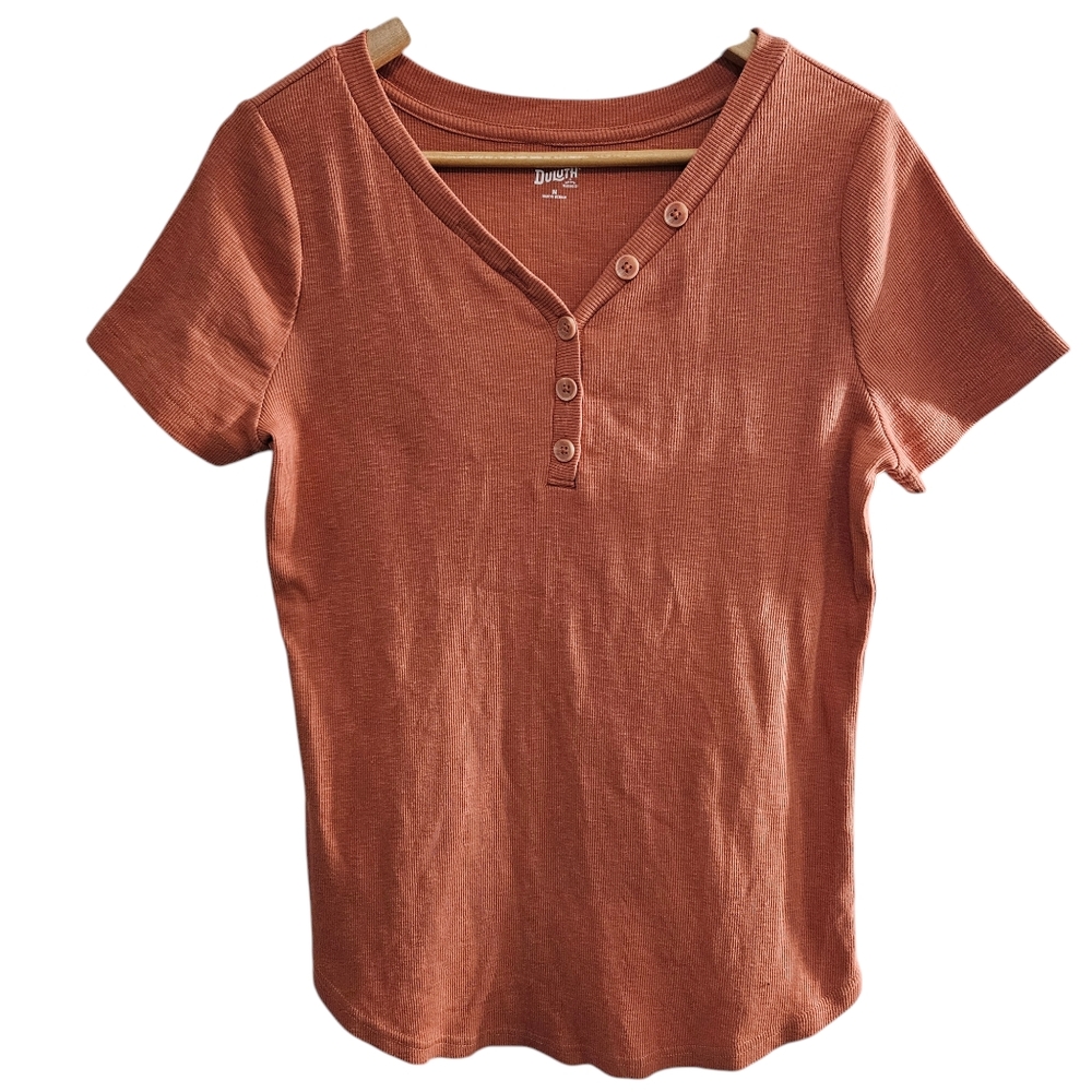 Women's Button-Down Rust Top